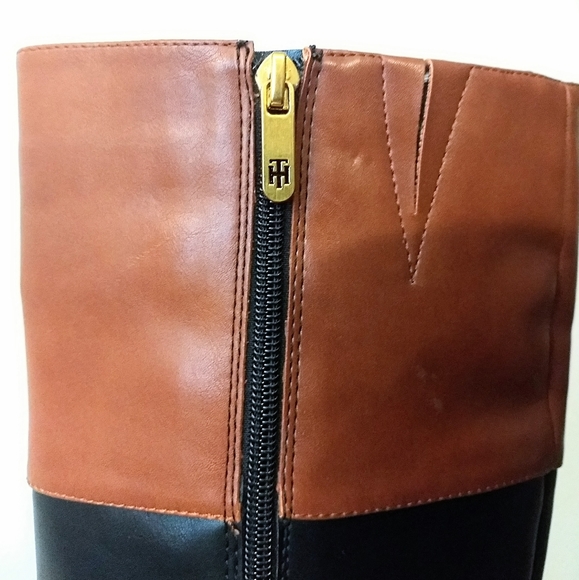Tommy Hilfiger Black & Brown Fashion Riding Boots - Picture 3 of 11